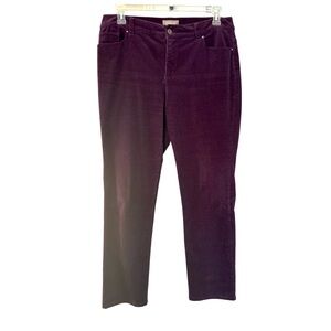 Chico's Deep Purple Corduroy Trousers